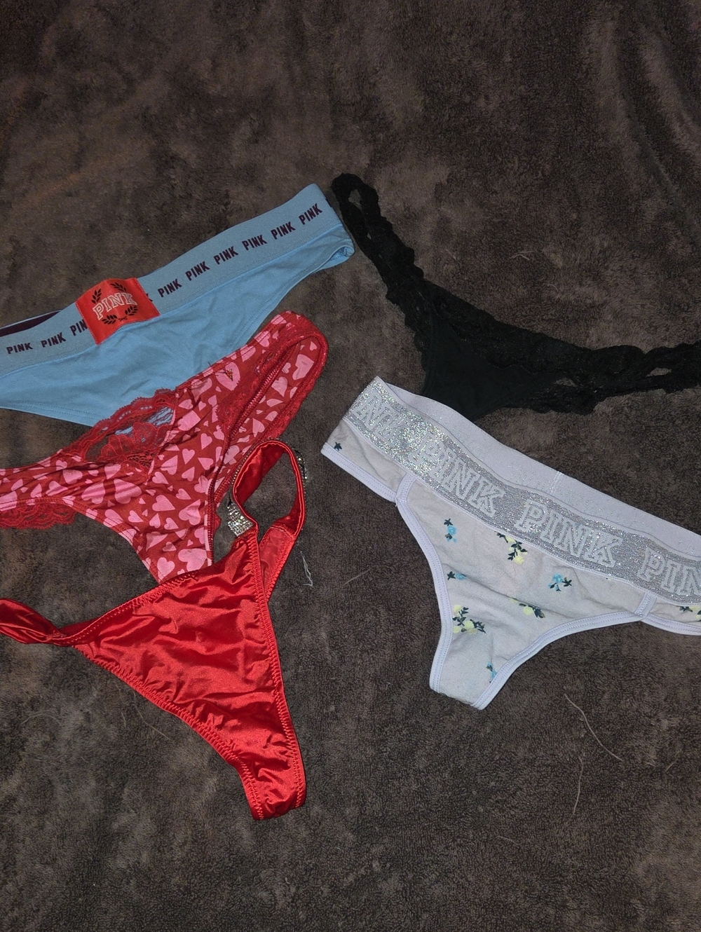 Lot Of 5 PINK Victoria's Secret Sz S Thongs